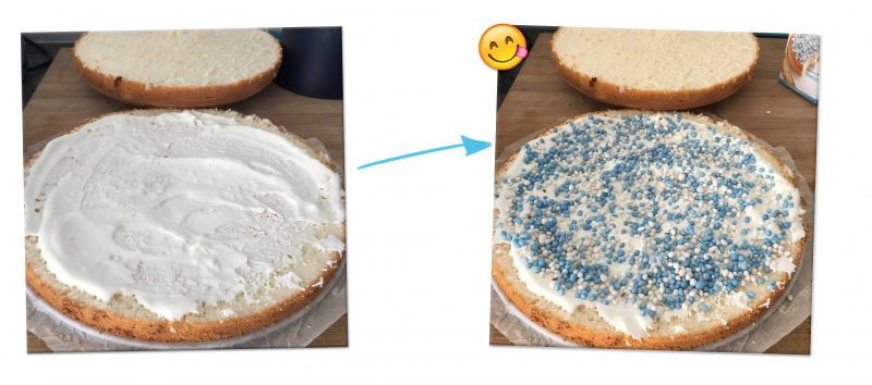 gender reveal taart zelf maken